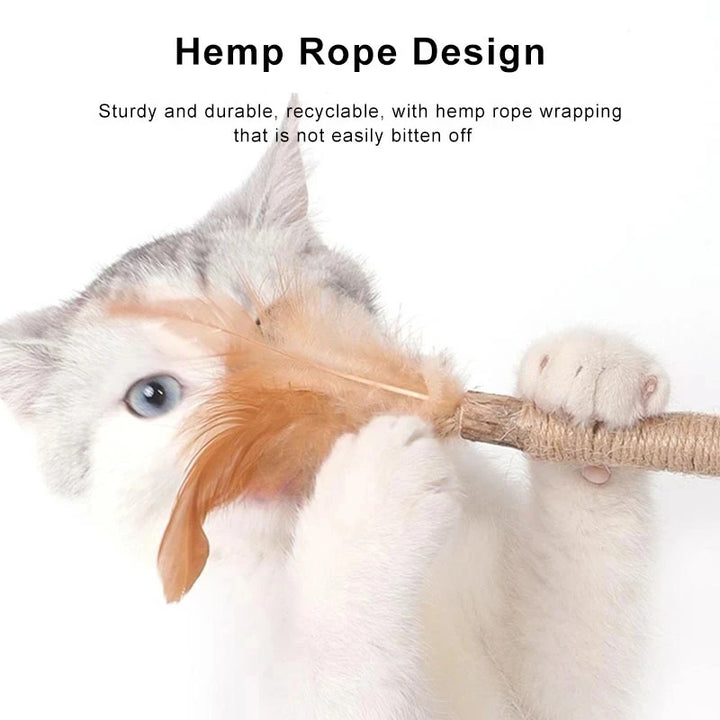 Silvervine Cat Chew Stick with Hemp Rope - Teeth Cleaning Toy