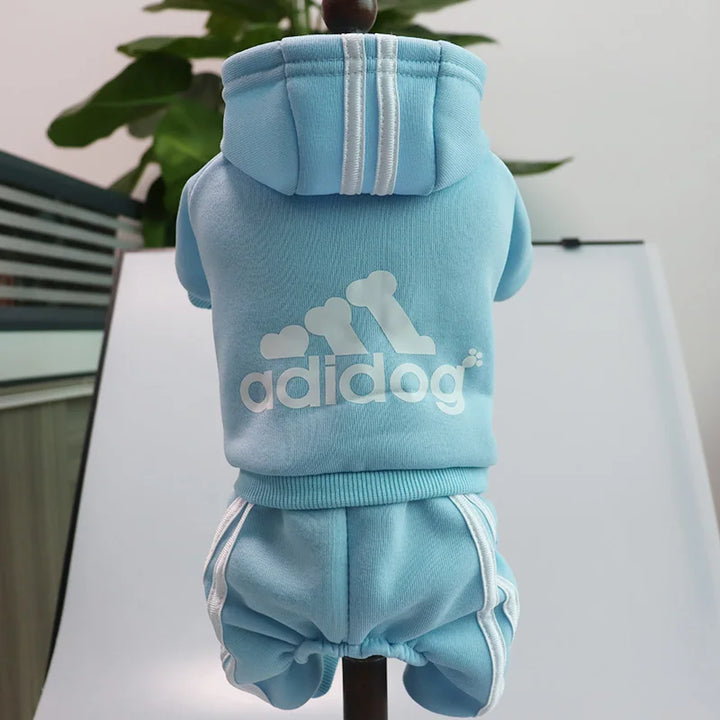 Adidog Winter Hoodie: Fleece Jumpsuit for Small Dogs