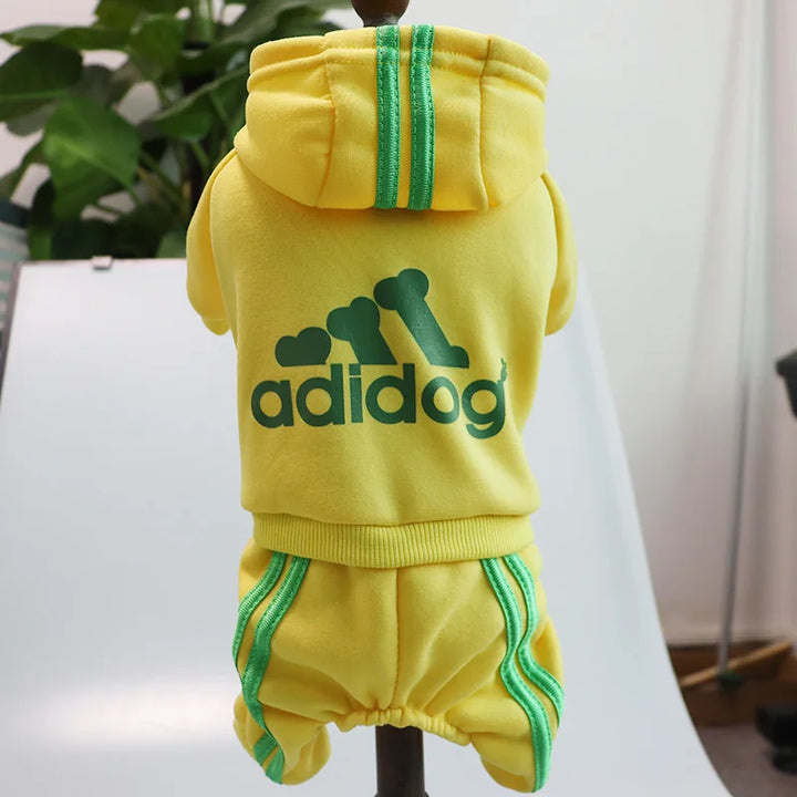 Adidog Winter Hoodie: Fleece Jumpsuit for Small Dogs