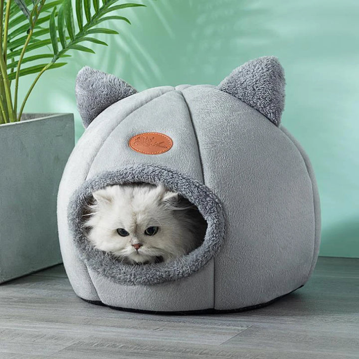 Cozy Winter Pet Bed: Indoor Cat & Small Dog Tent Nest