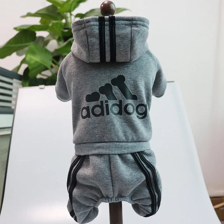 Adidog Winter Hoodie: Fleece Jumpsuit for Small Dogs