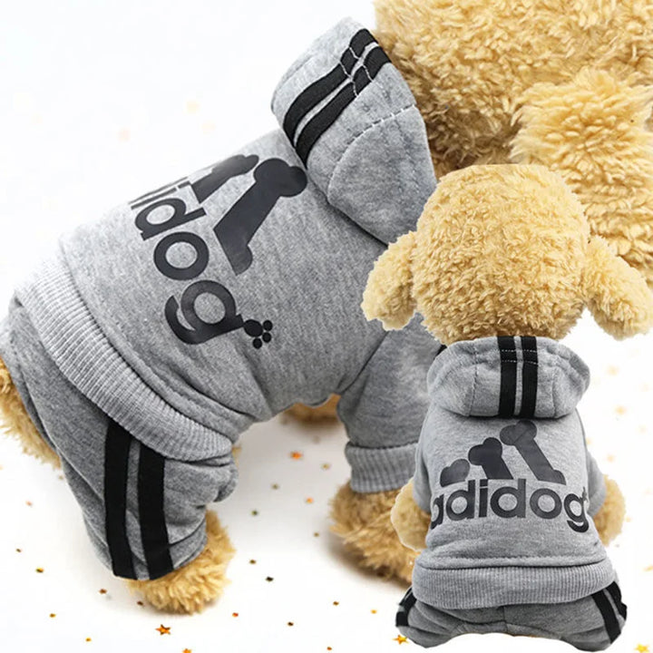 Adidog Winter Hoodie: Fleece Jumpsuit for Small Dogs