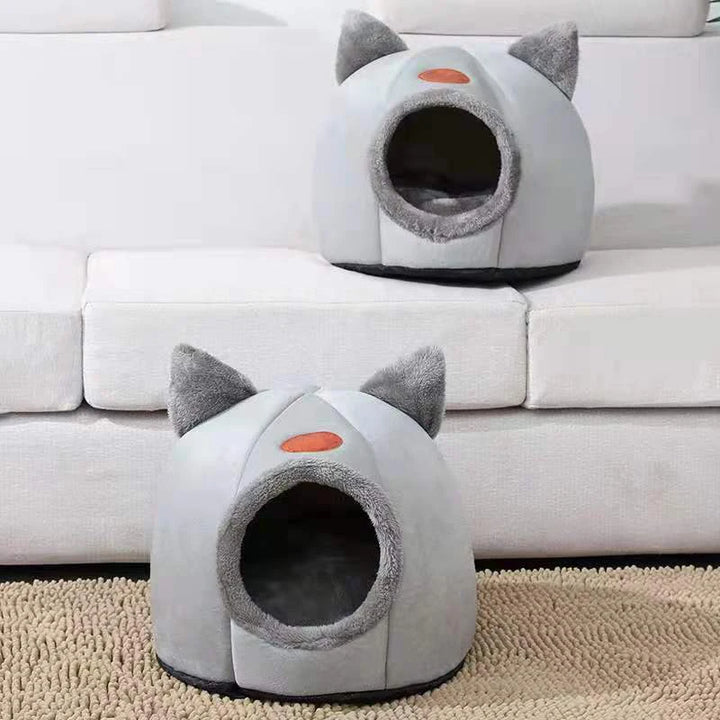 Cozy Winter Pet Bed: Indoor Cat & Small Dog Tent Nest