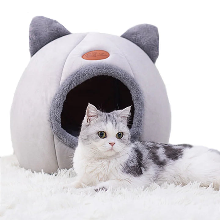 Cozy Winter Pet Bed: Indoor Cat & Small Dog Tent Nest