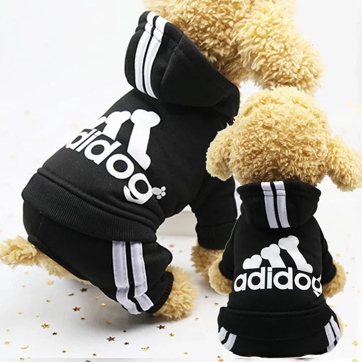 Adidog Winter Hoodie: Fleece Jumpsuit for Small Dogs