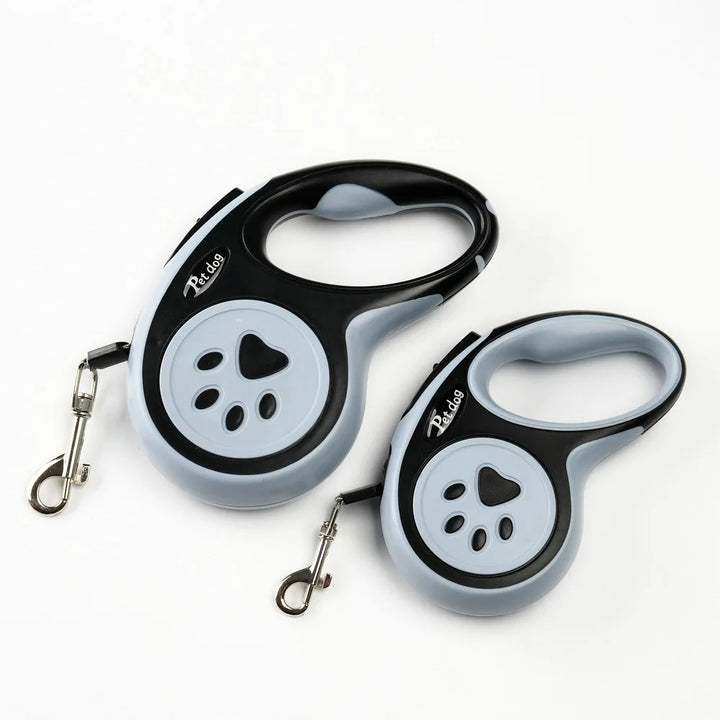 Automatic Retractable Dog Leash with Bone Paw Print Design