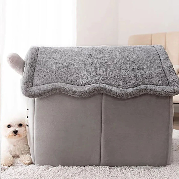 Indoor Pet Bed House with Removable Cushion for Dogs & Cats