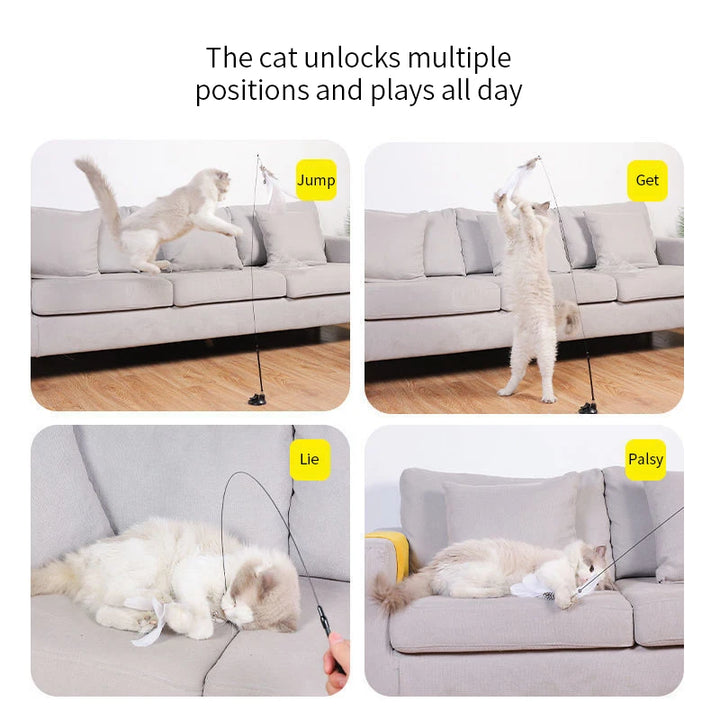 Ultimate Hands-Free Fun: Suction Cup Cat Teaser Wand