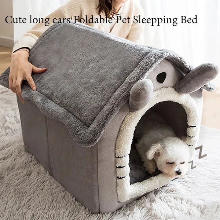 Indoor Pet Bed House with Removable Cushion for Dogs & Cats