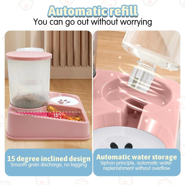 Stress-Free Feeding: 2-in-1 Automatic Pet Feeder & Waterer