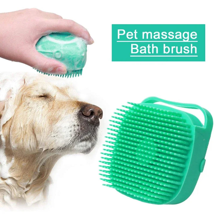 Pet Shampoo Brush 2.7oz | Cat & Dog Silicone Grooming Scrubber