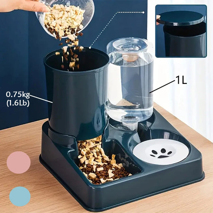 Stress-Free Feeding: 2-in-1 Automatic Pet Feeder & Waterer