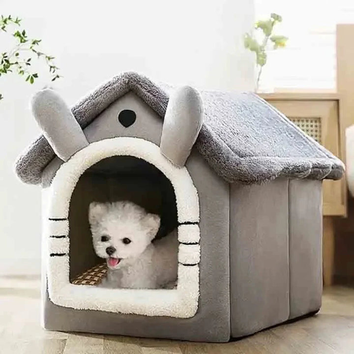 Indoor Pet Bed House with Removable Cushion for Dogs & Cats