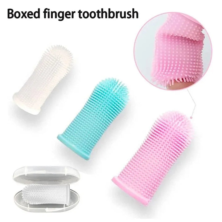 Silicone Pet Finger Toothbrush for Cats & Dogs