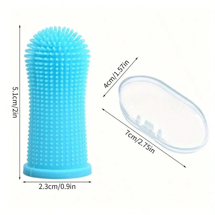 Silicone Pet Finger Toothbrush for Cats & Dogs